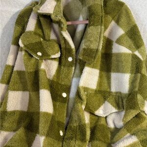 Plaid Green and Cream Women's Jacket